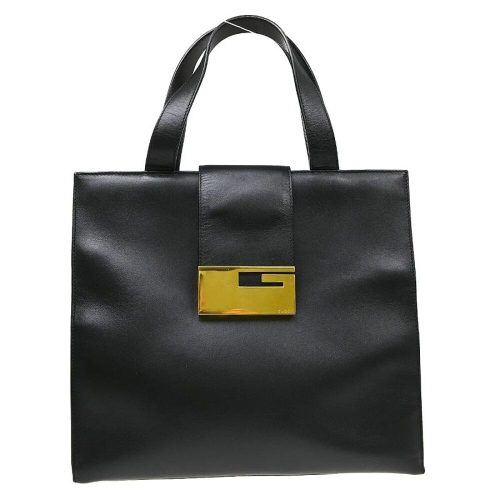 Gucci Vintage Square G Leather Black Leather Handbag